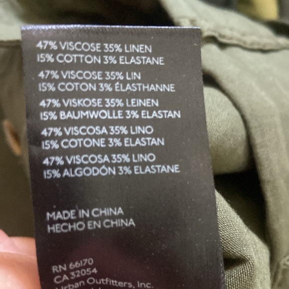 Anthropologie Maeve The Colette Wide Leg Pants Moss Green Linen Sz 33 - Picture 4 of 5